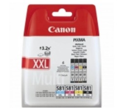 Slika izdelka: KOMPLET CANON CLI-581 CYAN XXL, MAGENTA XXL, RUMENA XXL, ČRNA XXL za TS705/6350/8350/9550,TR7550/TR8