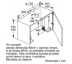 Slika 2 izdelka: Bosch Komplet za montažo, 90cm - DSZ4920