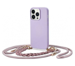 Slika 2 izdelka: Liquid silikonski ovitek za iPhone 14 Pro - vijola z vrvico in zapestnico