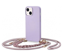 Slika 2 izdelka: Liquid silikonski ovitek za iPhone 14 6.1 - vijola z vrvico in zapestnico