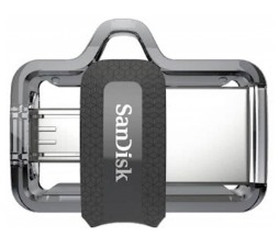 Slika izdelka: MICRO USB & USB DISK SANDISK 256GB ULTRA DUAL, 3.0, srebrno-črn, drsni priključek