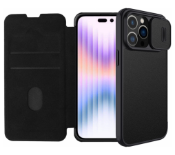 Slika izdelka: Nillkin preklopna torbica QIN Pro z zaščito kamere za iPhone 14 Pro Max - črna