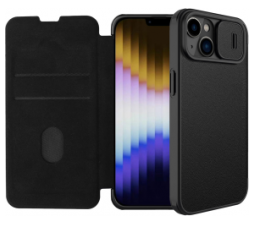 Slika 2 izdelka: Nillkin preklopna torbica QIN Pro z zaščito kamere za iPhone 14 6.1 - črna