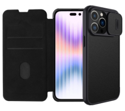 Slika 2 izdelka: Nillkin preklopna torbica QIN Pro z zaščito kamere za iPhone 14 Pro Max - črna