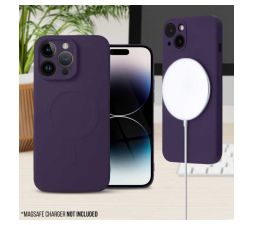 Slika izdelka: Onasi silikonski ovitek MagSafe za iPhone 14 Pro Max - mat vijola