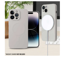 Slika 2 izdelka: Onasi silikonski ovitek MagSafe za iPhone 14 Plus - mat bel