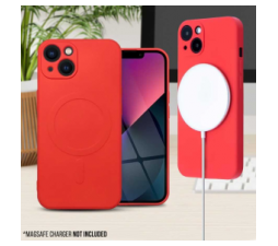 Slika 2 izdelka: Onasi silikonski ovitek MagSafe za iPhone 14 Pro Max - mat rdeč