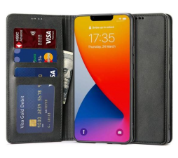 Slika izdelka: Onasi Wallet denarnica usnjena preklopna torbica iPhone 14 6.1 - črna