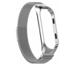 Slika izdelka: Pašček za uro Xiaomi Mi Band 3 in 4 - kromiran srebrn