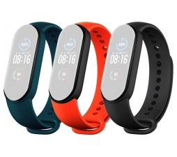 Slika izdelka: Pašček za uro Xiaomi Mi Band 5 3 kos - črn, rdeč, zeleno-moder