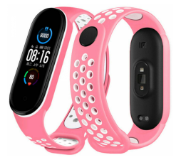 Slika izdelka: Pašček za uro Xiaomi Mi Band 5 in 6 - roza bel
