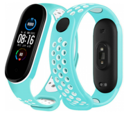 Slika 2 izdelka: Pašček za uro Xiaomi Mi Band 5 in 6 - meta bel
