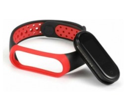 Slika 2 izdelka: Pašček za uro Xiaomi Mi Band 5 in 6 - črno rdeč