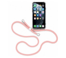 Slika 2 izdelka: Prozoren silikonski ovitek z vrvico za Samsung Galaxy A51 A515 - roza