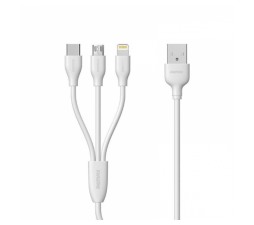 Slika izdelka: REMAX podatkovni kabel 3 v 1 - Lightning, Micro USB, Type C - bel