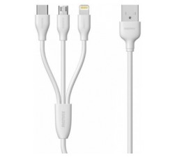 Slika 2 izdelka: REMAX podatkovni kabel 3 v 1 - Lightning, Micro USB, Type C - bel