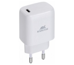 Slika 2 izdelka: RIVACASE adapter PS4191 W00 hišni polnilec 220V Quick Charge 20W vhod Type C PD 3.0 - Original (EU Blister) bel