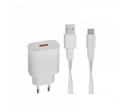 Slika izdelka: RivaCase HIŠNI POLNILEC PS4110 18W Quick Charge 3.0 + Type C podatkovno polnilni kabel