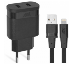 Slika 2 izdelka: RIVACASE hišni polnilec PS4125 BD2 3,4A + podatkovno polnilni kabel Lightning Apple iPhone 13