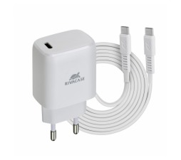 Slika izdelka: RIVACASE hišni polnilec PS4191 WD4 Quick Charge 20W vhod Type C s kablom Type C - Original (EU Blister) bel