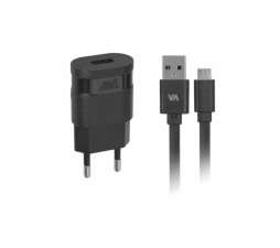 Slika izdelka: RivaCase HIŠNI POLNILEC VA4111 1A + podatkovno polnilni kabel MicroUSB