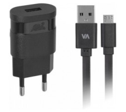 Slika 2 izdelka: RivaCase HIŠNI POLNILEC VA4111 1A + podatkovno polnilni kabel MicroUSB
