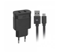 Slika izdelka: RivaCase HIŠNI POLNILEC VA4123 3,4A + podatkovno polnilni kabel MicroUSB