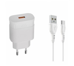 Slika izdelka: RIVACASE pametni hišni polnilec VA4110 W00 18W QC 3.0 fastcharge z Borofone kablom Type C - bel
