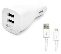Slika izdelka: SAMSUNG AVTOPOLNILEC EP-LN920CWE + MicroUSB kabel - Fast Charge - bel