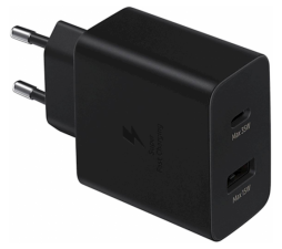 Slika izdelka: Samsung Fast Duo polnilec EP-TA220NBEG 35W vhod 1x USB A in 1x Type C - Original (EU Blister) črn