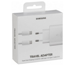 Slika 2 izdelka: Samsung hišni polnilec Super Fast Charge EP-TA845XWE 45W + kabel EP-DN975BWE TYPE C bel - original