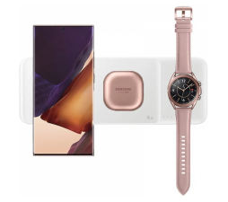 Slika izdelka: Samsung original brezžična polnilna postaja Trio Pad 9W brezžični polnilec EP-P6300TWE s polnilcem 25W TA800 - bel