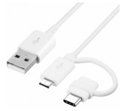 Slika 2 izdelka: Samsung original podatkovni kabel EP-DG930DWE Combo Type C ali MicroUSB na (USB)