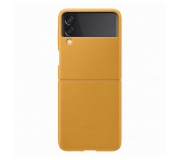 Slika izdelka: SAMSUNG original usnjen ovitek EF-VF711LYE za SAMSUNG Galaxy Z Flip 3 F711 - zaščita zadnjega dela - oker