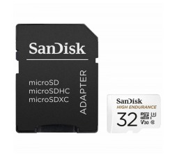 Slika izdelka: SDHC SANDISK MICRO 32GB HIGH ENDURANCE VIDEO, 100/40MB/s, UHS-I, U3, C10, V30, adapter
