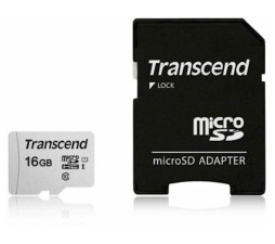 Slika izdelka: SDHC TRANSCEND MICRO 16GB 300S, 95/45MB/s, C10, UHS-I Speed Class 1 (U1), adapter