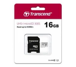 Slika 2 izdelka: SDHC TRANSCEND MICRO 16GB 300S, 95/45MB/s, C10, UHS-I Speed Class 1 (U1), adapter