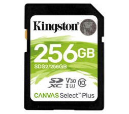 Slika izdelka: SDXC KINGSTON 256GB CANVAS SELECT Plus, 100/85 MB/s (r/w), C10 UHS-I U1 V10