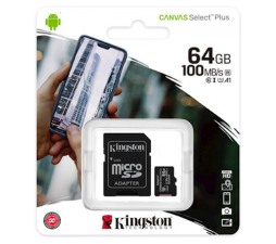 Slika 2 izdelka: SDXC KINGSTON MICRO 64GB CANVAS SELECT Plus, 100MB/s, C10 UHS-I, adapter
