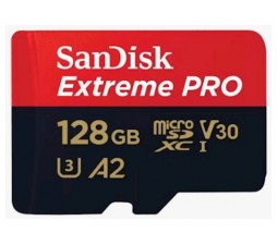 Slika izdelka: SDXC SANDISK MICRO 128GB EXTREME PRO, 200/90MB/s, A2, UHS-I, C10, V30, U3, adapter