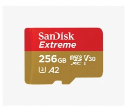Slika izdelka: SDXC SANDISK MICRO 256GB EXTREME, 190/130MB/s, A2, UHS-I, C10, V30, U3, adapter