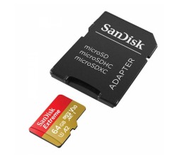 Slika izdelka: SDXC SANDISK MICRO 64GB EXTREME KAMERA/DRON, 170/80MB/s, A2, UHS-I, V30, C10, U3, adapter