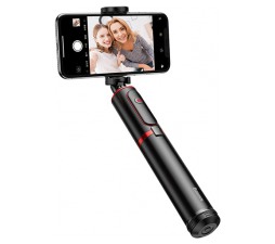 Slika izdelka: Selfie palica BASEUS SelfieSTAR PRO, zložljiva + Bluetooth daljinski upravljalnik (črno-rdeča)