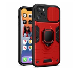 Slika izdelka: Silikonski ovitek Armor Ring z zaščito kamere za iPhone 13 6.1 - rdeč