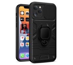 Slika 2 izdelka: Silikonski ovitek Armor Ring z zaščito kamere za iPhone 13 Pro - črn