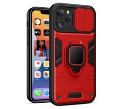 Slika 2 izdelka: Silikonski ovitek Armor Ring z zaščito kamere za iPhone 13 6.1 - rdeč