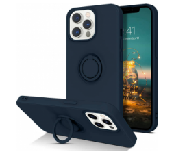Slika 2 izdelka: Silikonski ovitek Liquid Ring za iPhone 13 Pro Max - moder