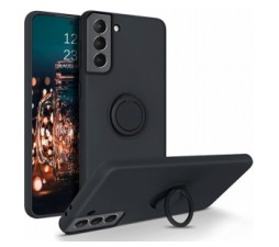 Slika 2 izdelka: Silikonski ovitek Liquid Ring za Samsung Galaxy S22 Plus 5G - črn