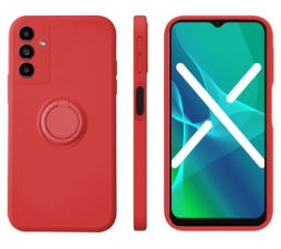 Slika 2 izdelka: Silikonski ovitek Liquid Ring za Samsung Galaxy A13 LTE A135 - rdeč