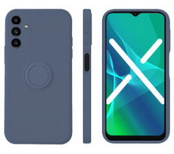 Slika 2 izdelka: Silikonski ovitek Liquid Ring za Samsung Galaxy A53 - sivo moder